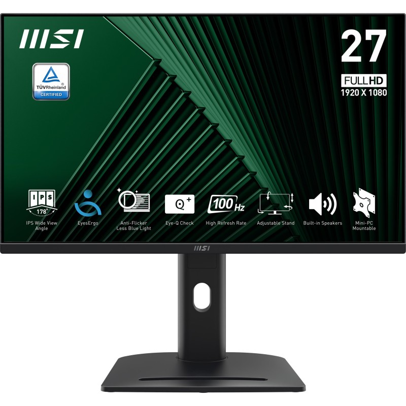 MSI PRO MP275PG 27 IPS 1920 x 1080 (Full HD) VGA (HD-15) VGA HDMI DisplayPort 100Hz